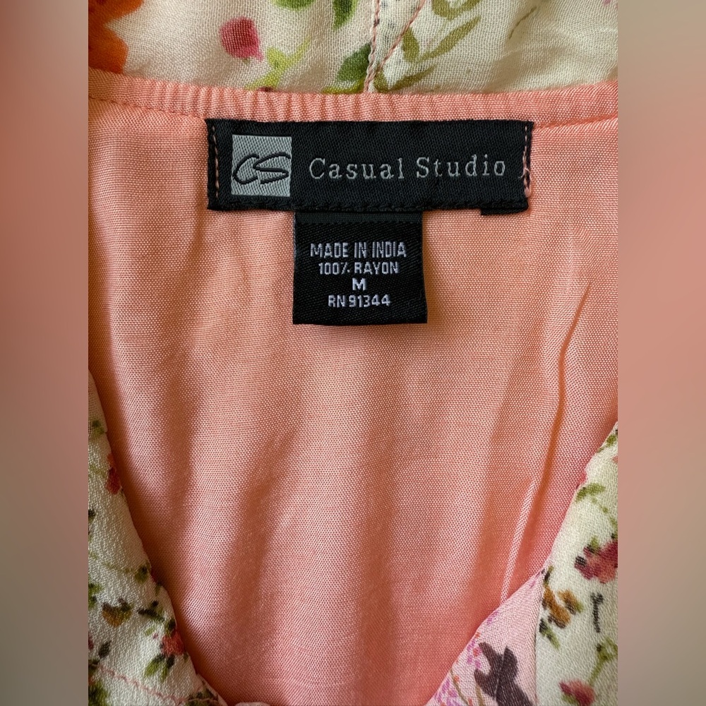 Casual Studio Multi Colored Floral Button Down Jacket Medium - Picture 6 of 7